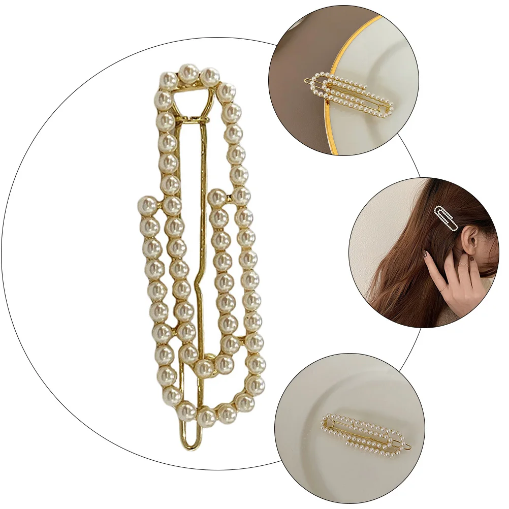 

Pearl Hair Clips French Style Hairpins Hair Accessory Elegant Fashion Women Girls Banquet Wedding Smooth Surface