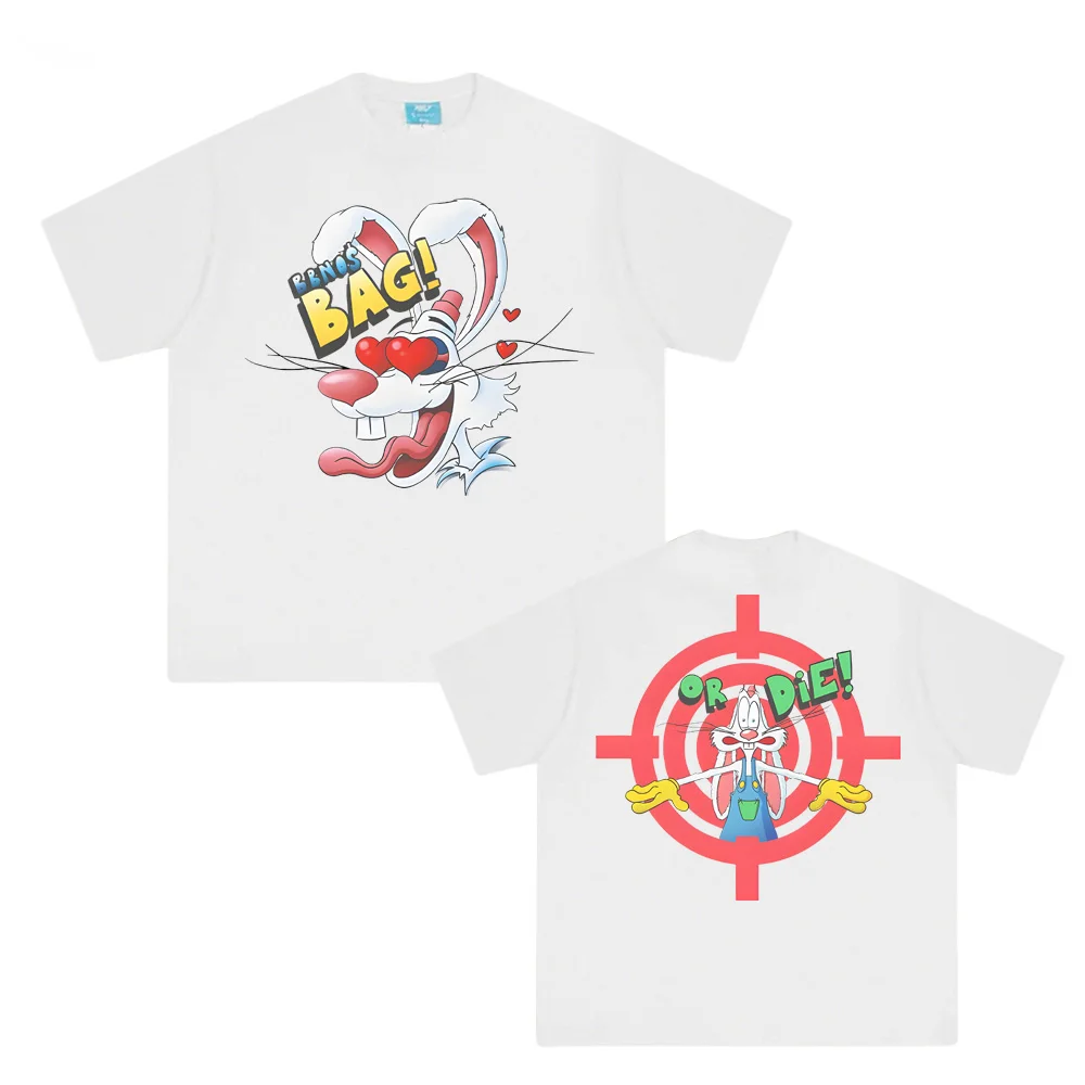 

Manga Rabbit Tee Bbno$ 2025NEW Singer's Same Style T-Shirt Summer 100%Cotton Cartoon Print Tees High Quality New Vintage TOPS