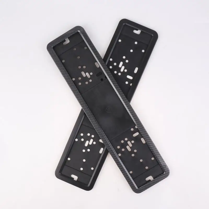 Black Stainless Steel License Plate Holder Frame Cover, Standard Metal Number Plate Mount Bracket for RU UA EU Region