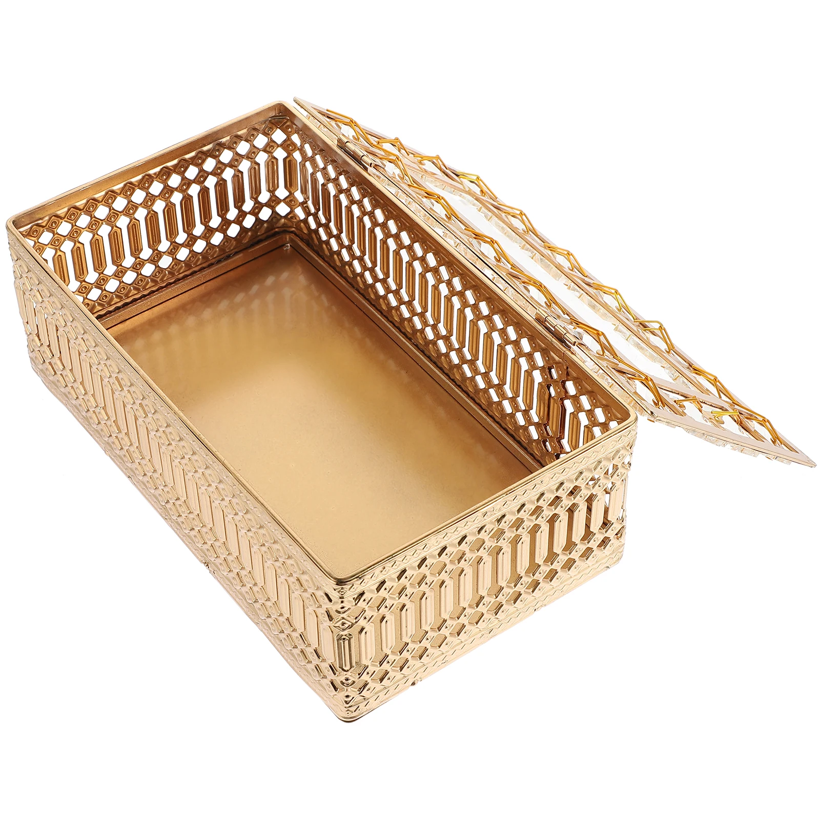 

Gold Plated Crystal Tissue Box Cover Holder Retro Decorative Napkin Paper Towel Storage Dispenser Alloy Easy Clean