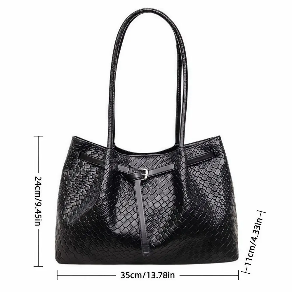 Schultertasche aus PU-Leder, elegante Retro-Handtasche mit großem Fassungsvermögen, erhältlich in 4 Farben, Einkaufstasche für den Arbeitsweg, Schule/Reisen/Arbeit – Detail 1