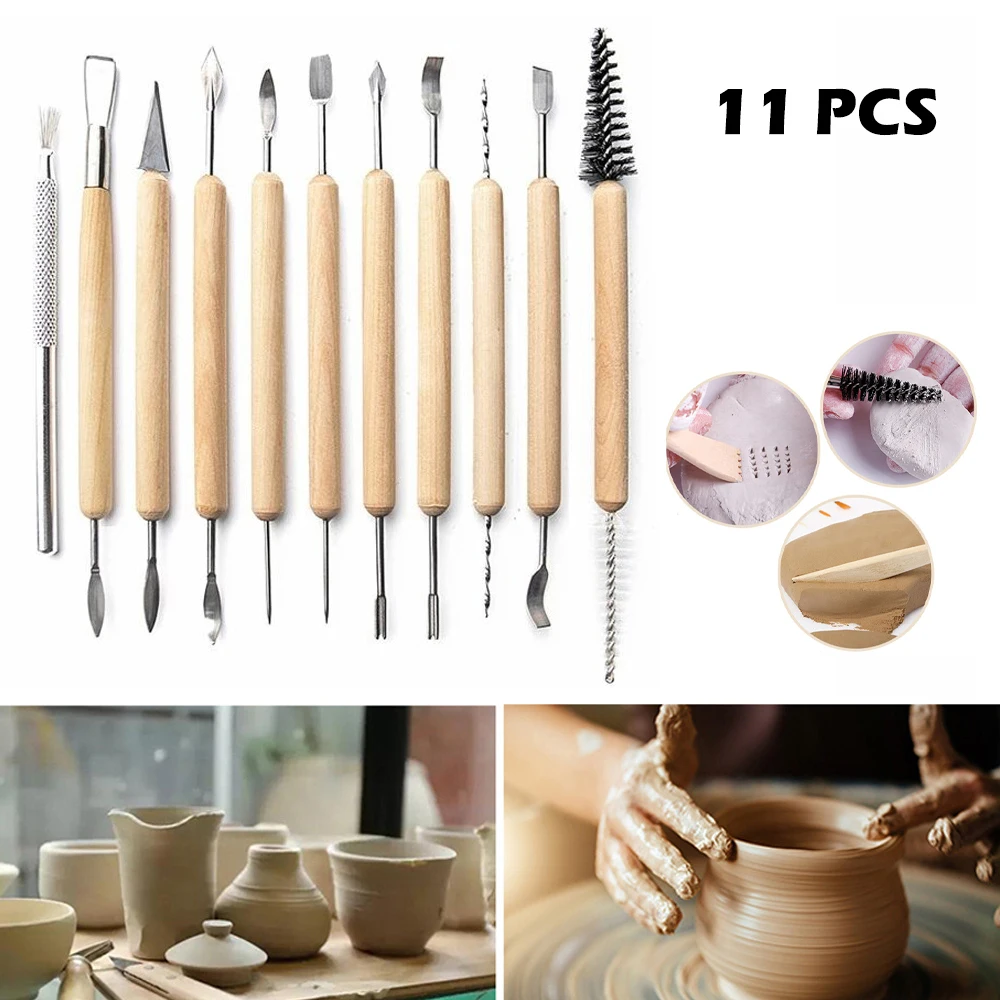 

5/11 PCS Clay Ceramics Molding Tools Set DIY Hand Carving Knife Pottery Modeling Tools Polymer Clay Cutters