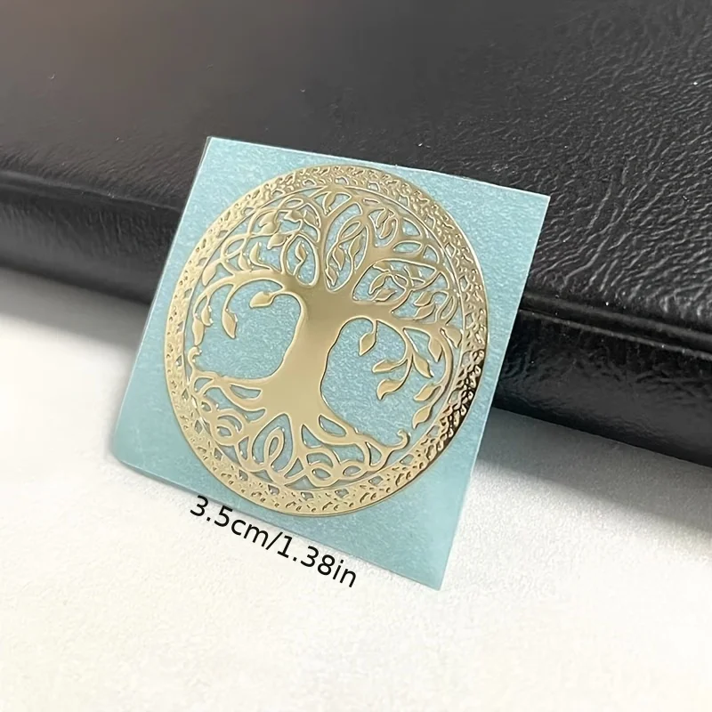 قطعة واحدة من ملصقات الكمبيوتر المحمول، ملصقات معدنية برمز شجرة الحظ للهاتف وأجهزة الكمبيوتر المحمولة - ملصقات تزيين إبداعية