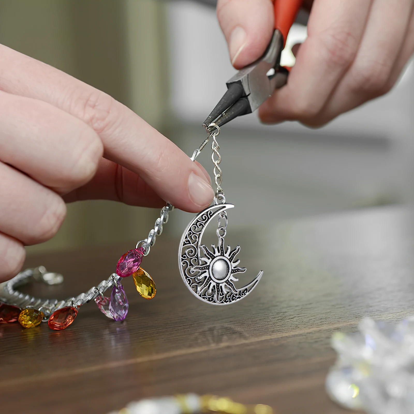 

10pcs Moon Sun Pendant Alloy Jewelry Charms DIY Decorative Necklace Accessories Bracelet Making Sweater Chain Durable Sturdy