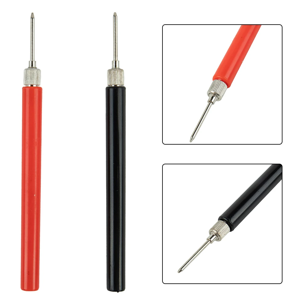 Pair of 2 Spring Test Probe Tips with Insulated Wire Connector 128mm Compatible with Multimeter for Auto and Industrial Use