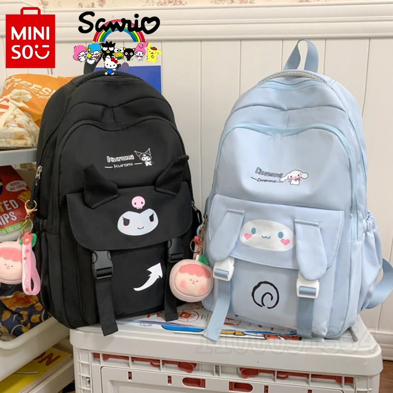 Miniso Sanrio mochila para meninas, mochila de grande capacidade, desenho animado, casual, de alta qualidade, nova