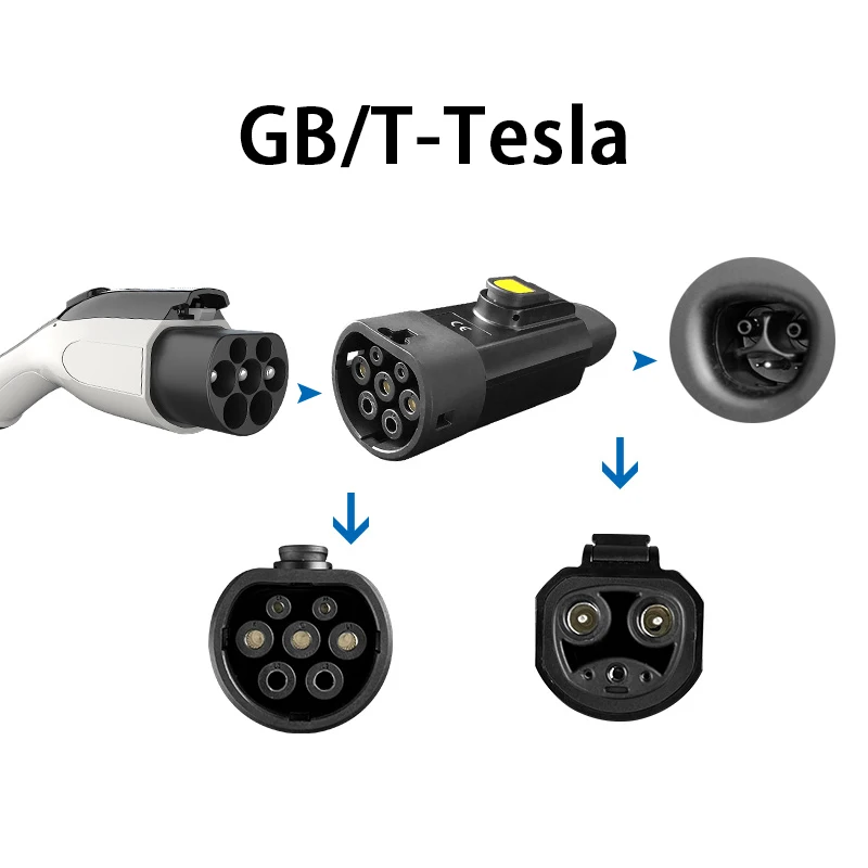 GB/T 32A 7KW EV Plug a American Tesla Super Charger TPC NACS Adattatore GBT a TESLA Adattatore di ricarica Caricatore rapido Adattatore Tesla