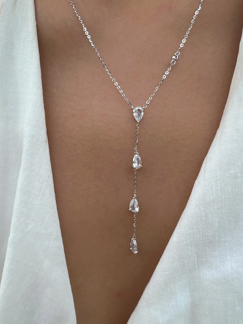 2024 Shiny Zirkon Droplet Overlay Set mit Doppelschicht Gold Farbe Kette Halskette Party frauen Exquisite Schmuck Halskette Acc – Detail 4