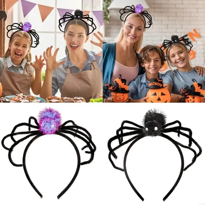 39BB Halloween Live Broadcast Spiders Arriders Hair Hoop Girls Makeup Carnavals Bandeira cabelo