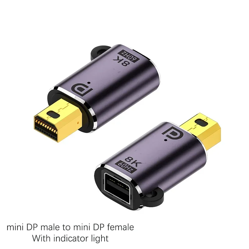 Mini DP to Displayport 1.4 Adapter Converter 8K@60Hz Bi-Directional DP to Mini DP Male to Female Cable Extender for MacBook Pro