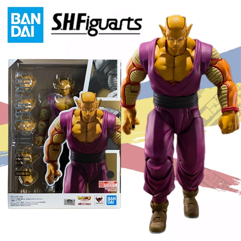 Bandai-figura de acción de SUPER héroe de DRAGON BALL, figura de Anime de S.H.Figuarts SHF, Piccolo naranja, modelo terminado, regalo de juguete para niños