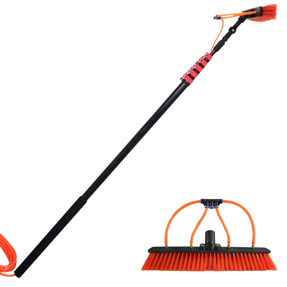 

Telescopic aluminum tube high-altitude photovoltaic panel cleaning machine equipment 7.2 meters 4 sections connected to the fauc