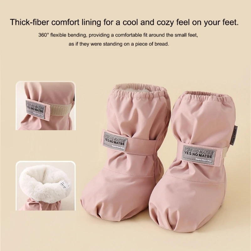 أطفال الأصفاد المرنة أحذية الشتاء للماء الصوف مبطنة نونسليب الأحذية في الهواء الطلق 15UB