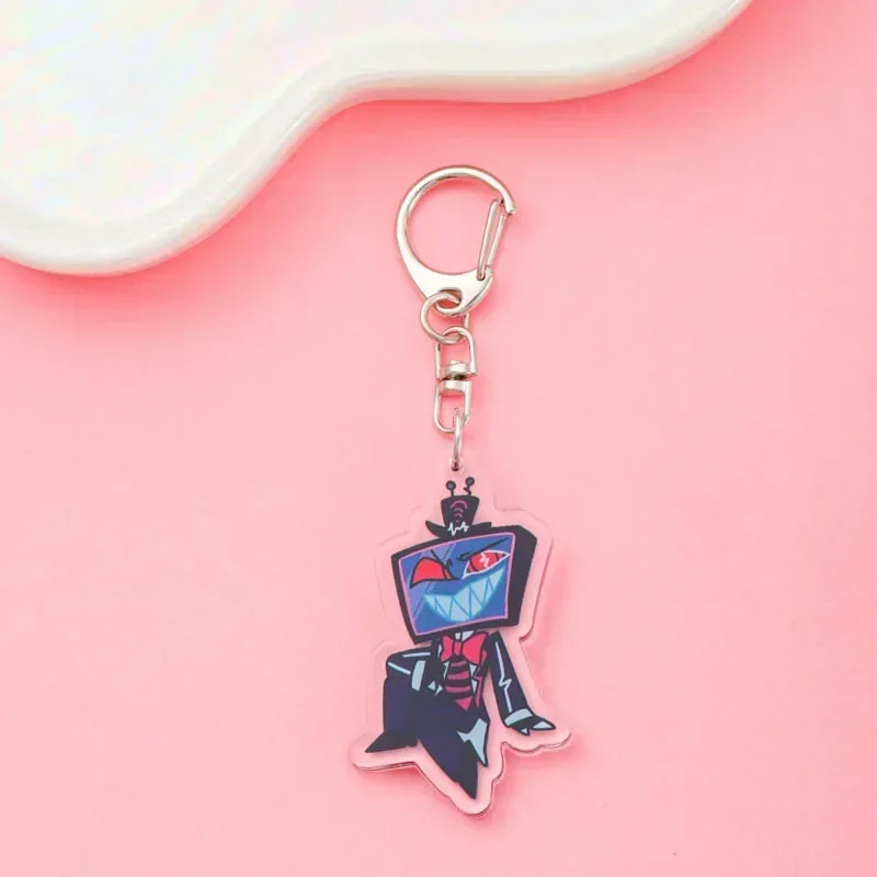 Anime Hazbin Hotel Acrylic Keychain Accessaries Cartoon Funny Bag Pendant Cute Creative Bag Charm Car Keyring Friends Fans Gifts