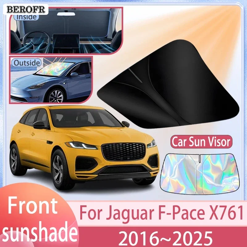 Car Sunshade For Jaguar F-Pace X761 2016~2025 2024 2023 2022 Front Windshield Sun Visor Cover Anti UV Protection Accessories