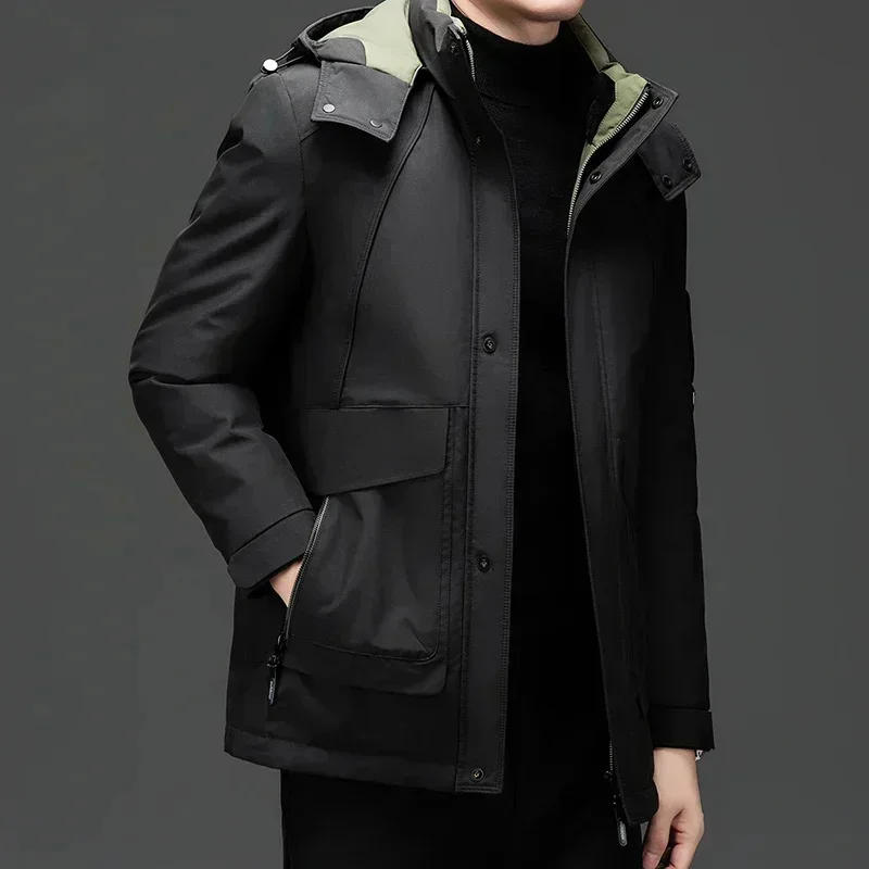 Doudoune coupe-vent et imperméable pour homme, manteau chaud Jack, poignées épaisses, doublure amovible, hiver, nouveau, 2025