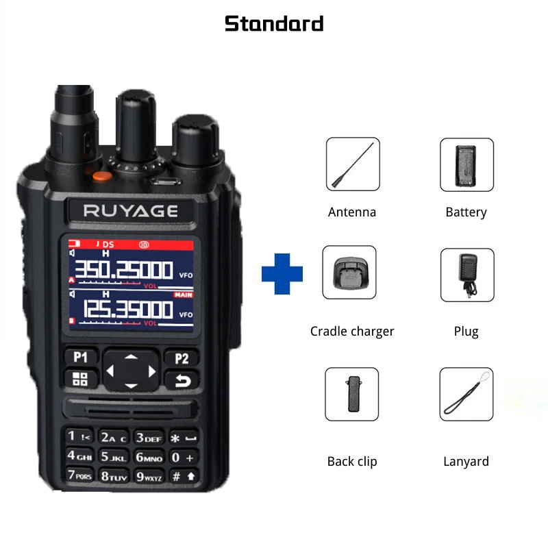 Ruyage UV9D Gps 6 Bands Amateur Ham Twee Manier Radio 256CH Air Band Walkie Talkie Vox Dtmf Sos Lcd Kleur politie Scanner Luchtvaart