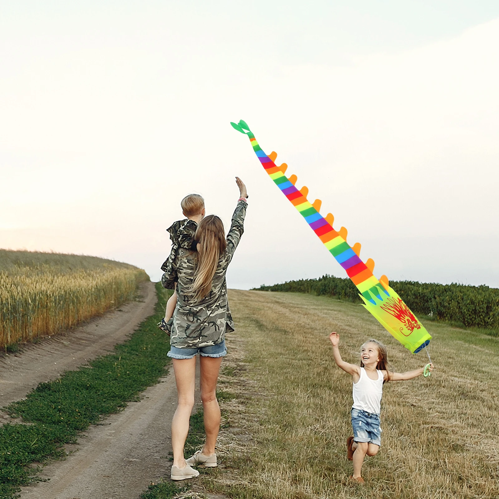 

Shaking Dragon Ribbon Streamer Kids Toy Festivals Dance Decorative 3D Chinese Dragon Outdoor Exercise Performance Prop