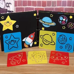 Plantilla de pintura hueca, accesorios DIY, dibujos animados de plástico, animales, transporte de verduras, herramientas de pintura de dibujo, 6 uds.