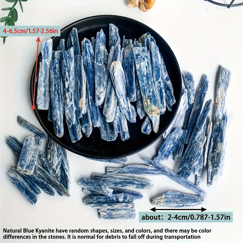 50g/100g Natural Blue Kyanite Crystal Raw Faux Gemstones Unique Rough Gem Material for Spiritual Home Decor Collectible Gifts