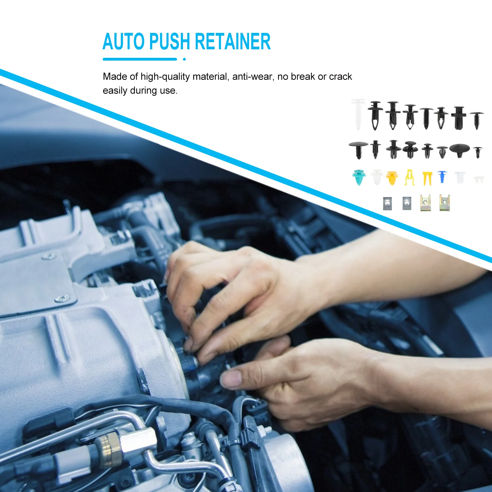 

200Pcs Car Push Type Retainer Clips Different Size Shape Durable Auto Bumper Fasteners Trim Body Rivet Clip Car Accessories