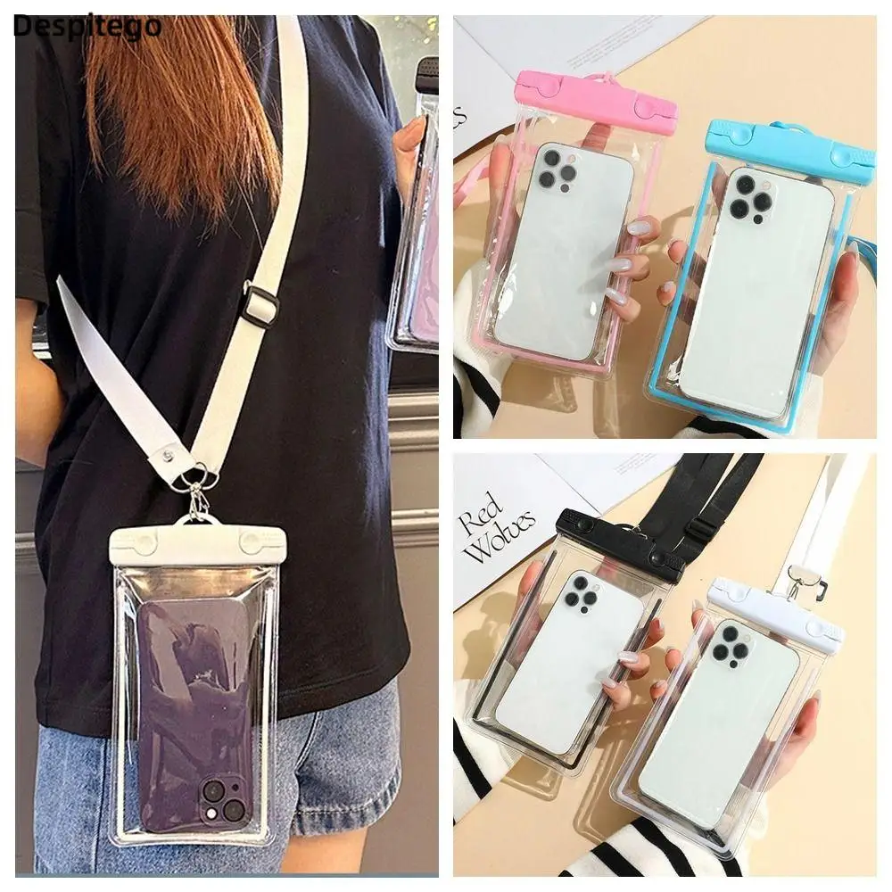

Universal Transparent Waterproof Phone Case Screen Rainproof Bag with Ultra Thick Strap