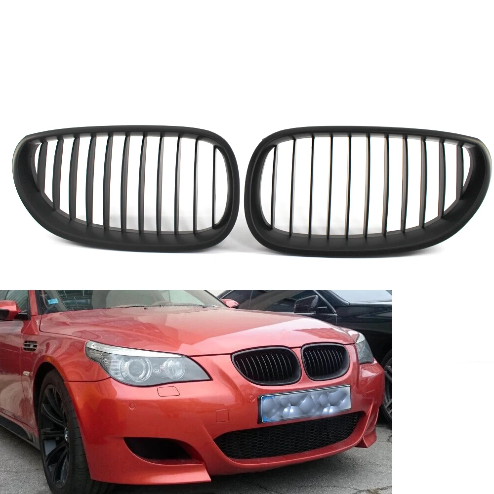 

Matte Black Front Grille Grill Kidney Fit For BMW E60 E61 M5 5 Series 04-09 525i 528i 530i 535i 550i