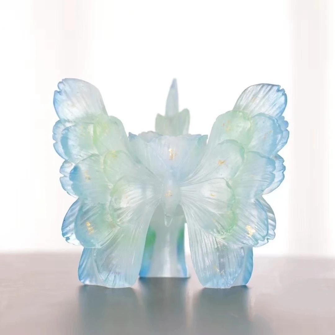 Super Beautiful Crystal Butterfly Flower Candle Holder Decorative Pot Aromatherapy Box Good Woman Gift Home Bedroom Ornament