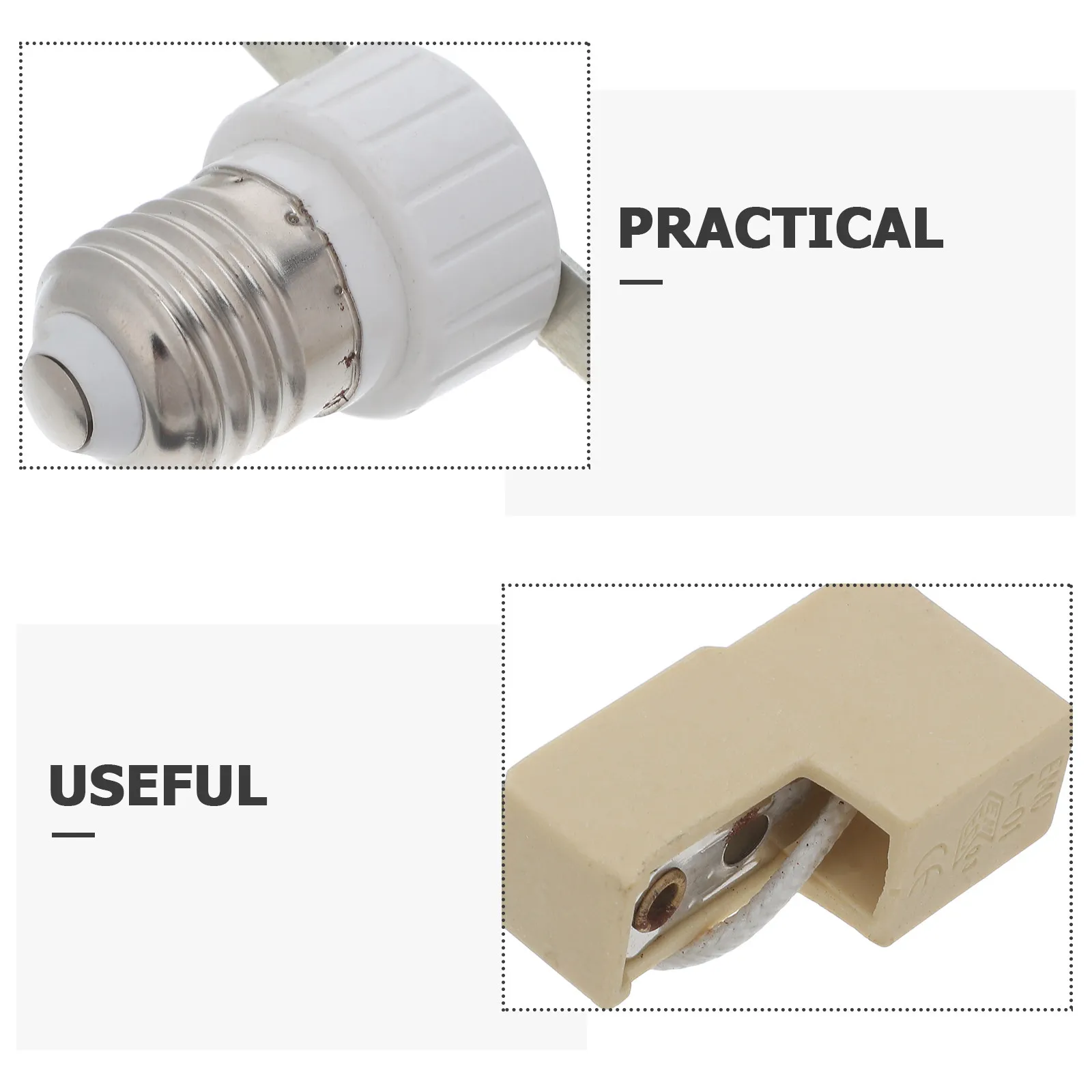 Ceramic E27 to R7s Lamp Holder Converter Socket Base 118Mm for Halogen Lights Safe Insulation Versatile Workshop Home Use