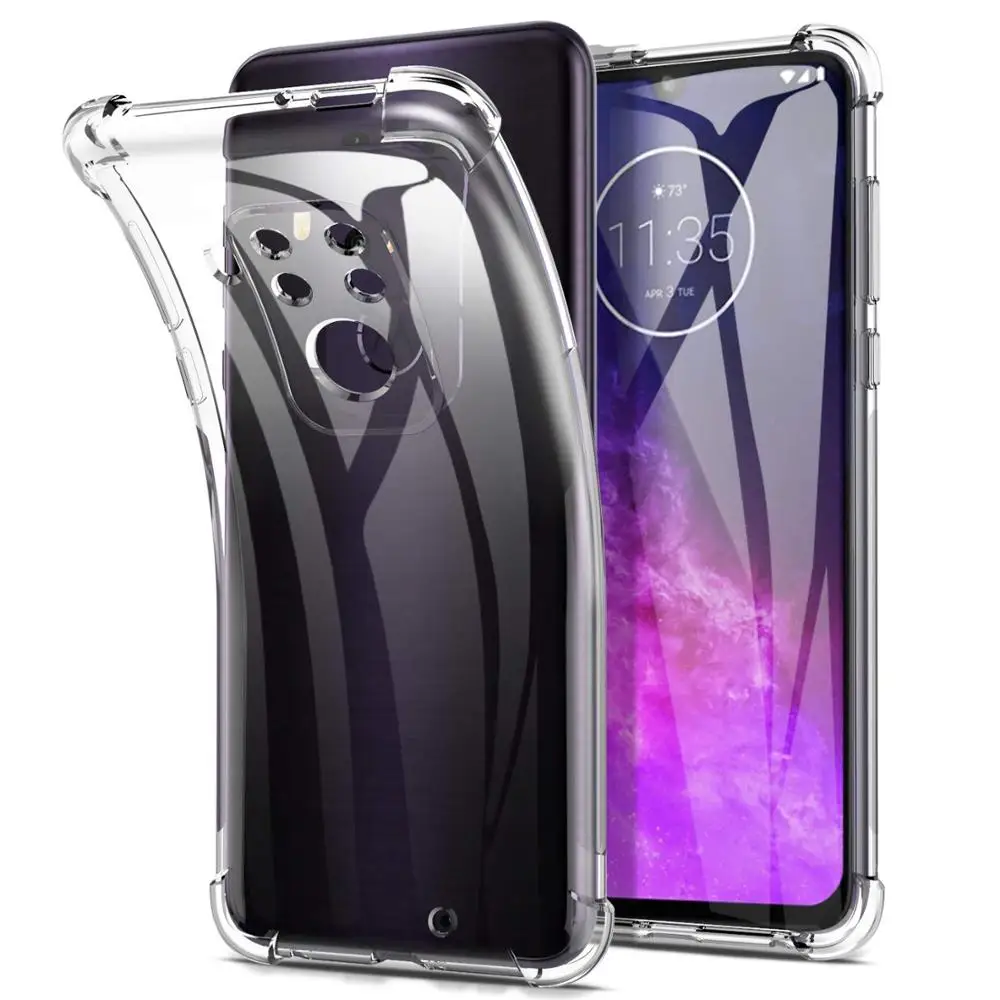 Para Motorola Moto One Zoom XT2010 funda resistente a prueba de caídas de silicona suave TPU cubierta transparente para Motorola Moto One Zoom Coque