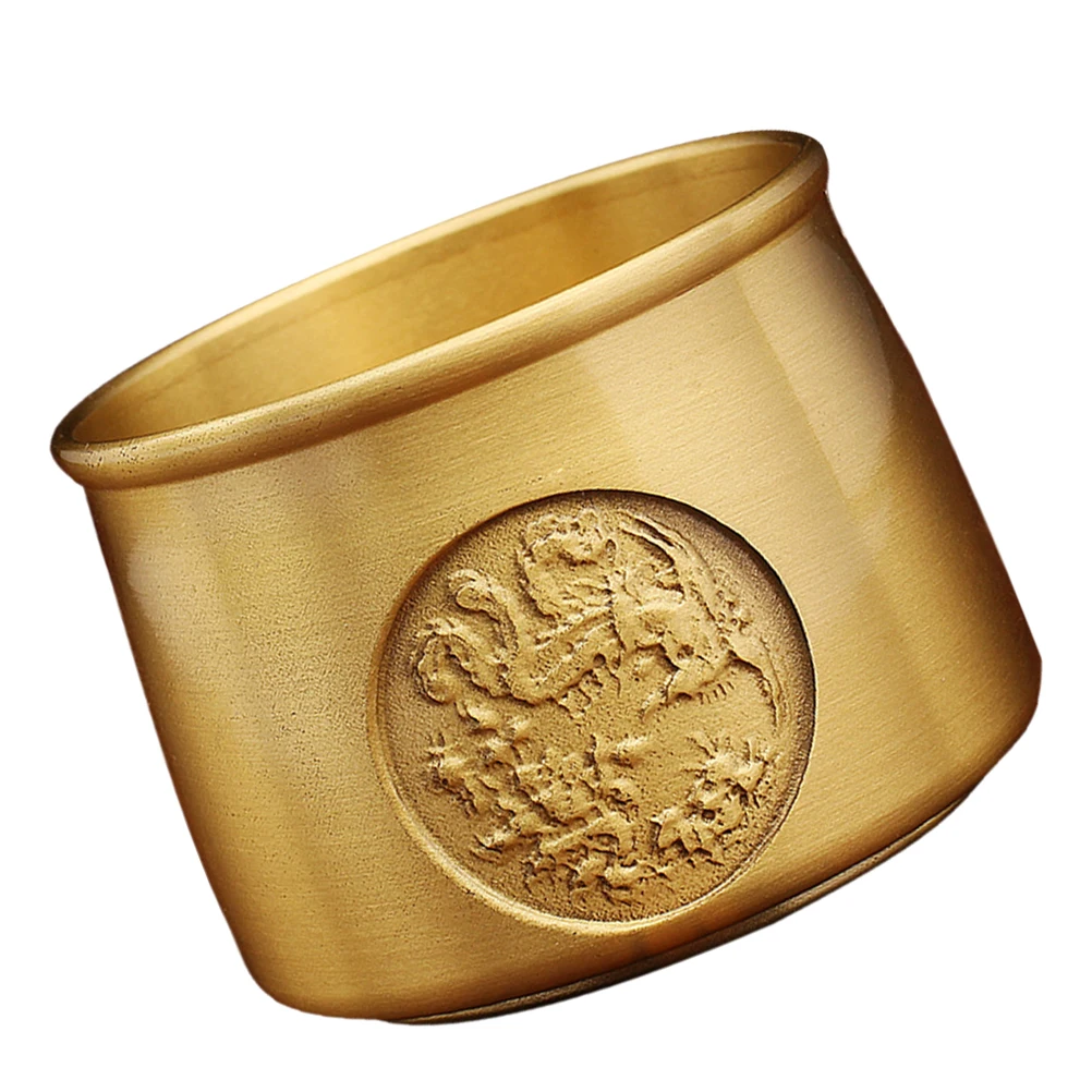 

Brass Dragon Phoenix Cup Feng Shui Treasure Basin Golden Office Decorative Bowl Metal Craftluck Wealth Home Office