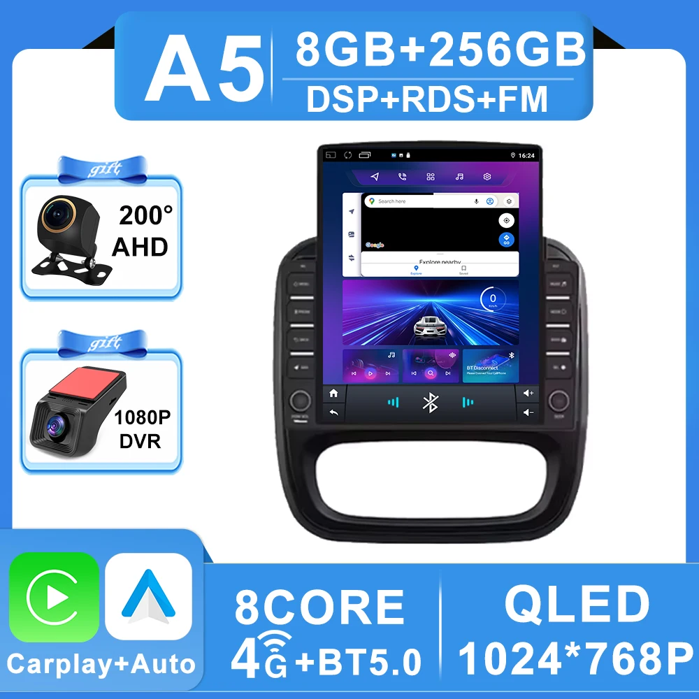 9.7 inch Auto Android Voor Renault Trafic 3 14-21 Voor Opel Vivaro B2 din Carplay GPS Navigatie intelligente Systeem Touchscreen