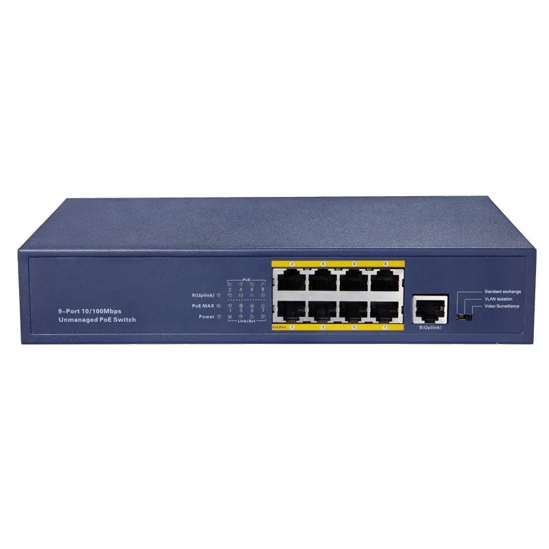 KNTECh 8 ports 10/100Mbps Port for Power Supply Unmanaged KNPB-08 POE Switch