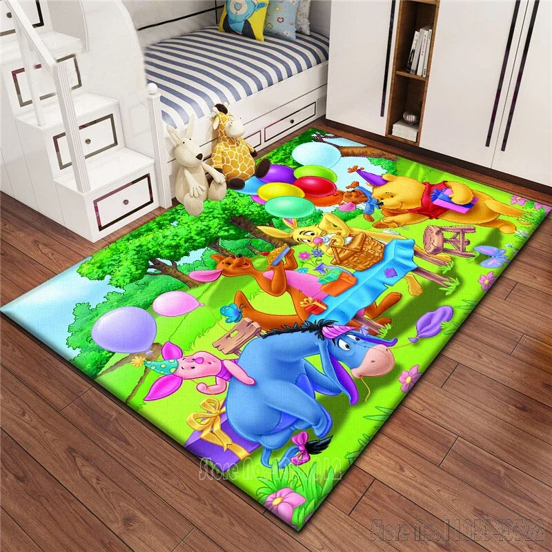 Alfombra con estampado de amigos de Winnie Pooh de Disney, decoración de 80x120cm para baño, alfombra para el suelo de los niños, sala de estar, dormitorio infantil, sofá