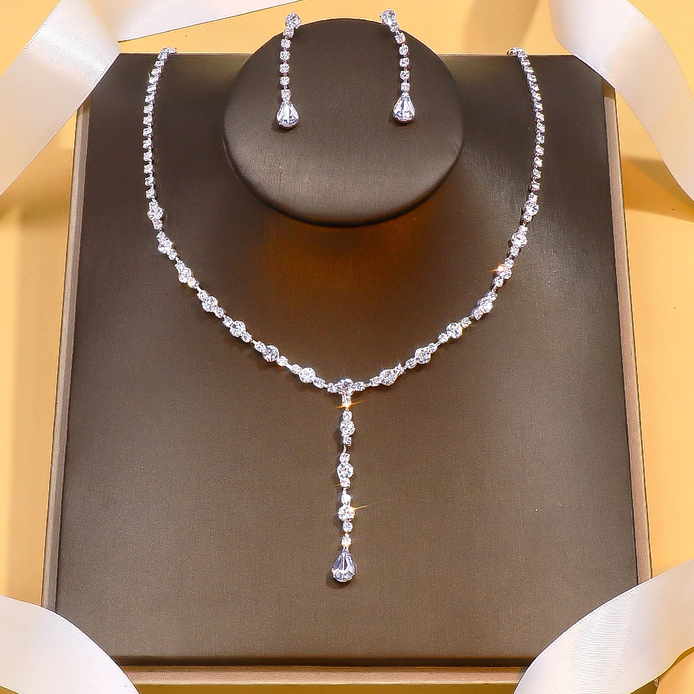 

Блестящие простые наборы ожерелий Stonefans с кристаллами, свадебные аксессуары для женщин, аксессуары для невесты, набор африканских ювелирных изделий, подарки подружкам невесты