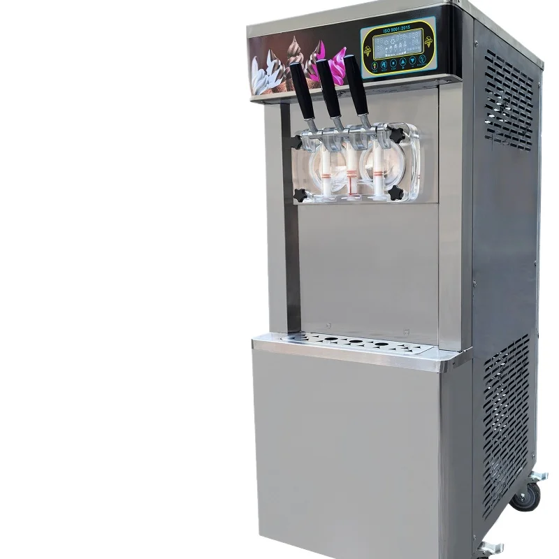 

3 Flavor Ice Cream Machine Commercial Stall Fully Automatic Vertical Sundae Ice Cream Machine Cone Machine