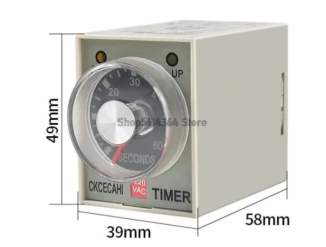 1 قطعة 12V/24VAC/DC 110V/220V/380VAC AH3-2 AH3-3 1/3/6/10/30/60S 3/6/10/30/60M 8Pin السلطة على الوقت تأخير توقيت PF083A SocketBase #2