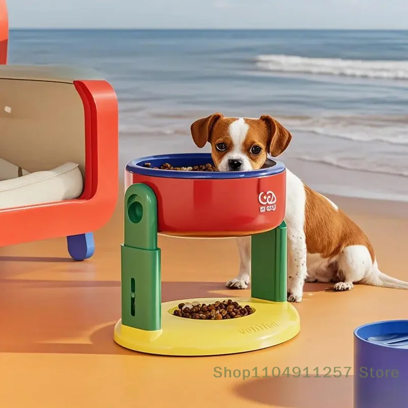 

Liftable Suction Cup Pet Bowl, Non-Slip Elevated Dog & Cat Food Bowls 3 Level Height Adjustment Protect Cervical Spine Pet Bowls