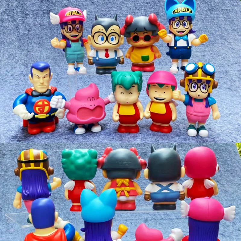 Toriyama Akira\'s Dr. Slump Anime Figure Arale Family figurine 9 pezzi Set ornamento giocattoli regalo