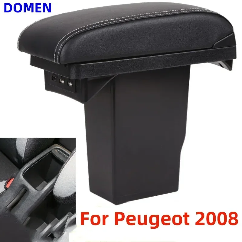 

For Peugeot 2008 Armrest box Retrofit parts Interior details Center Storage box car accessories special Car Armrest Arm USB