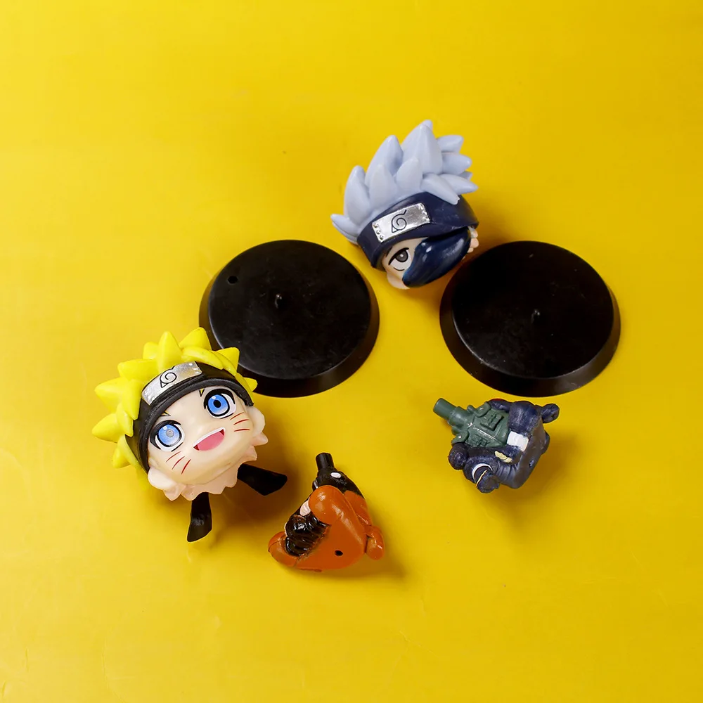มินิอะนิเมะรูป Uzumaki Kakashi Uchiha Sasuke Itachi Kawaii และ Y Q Figural Car ตกแต่ง PVC โมเดลของขวัญ