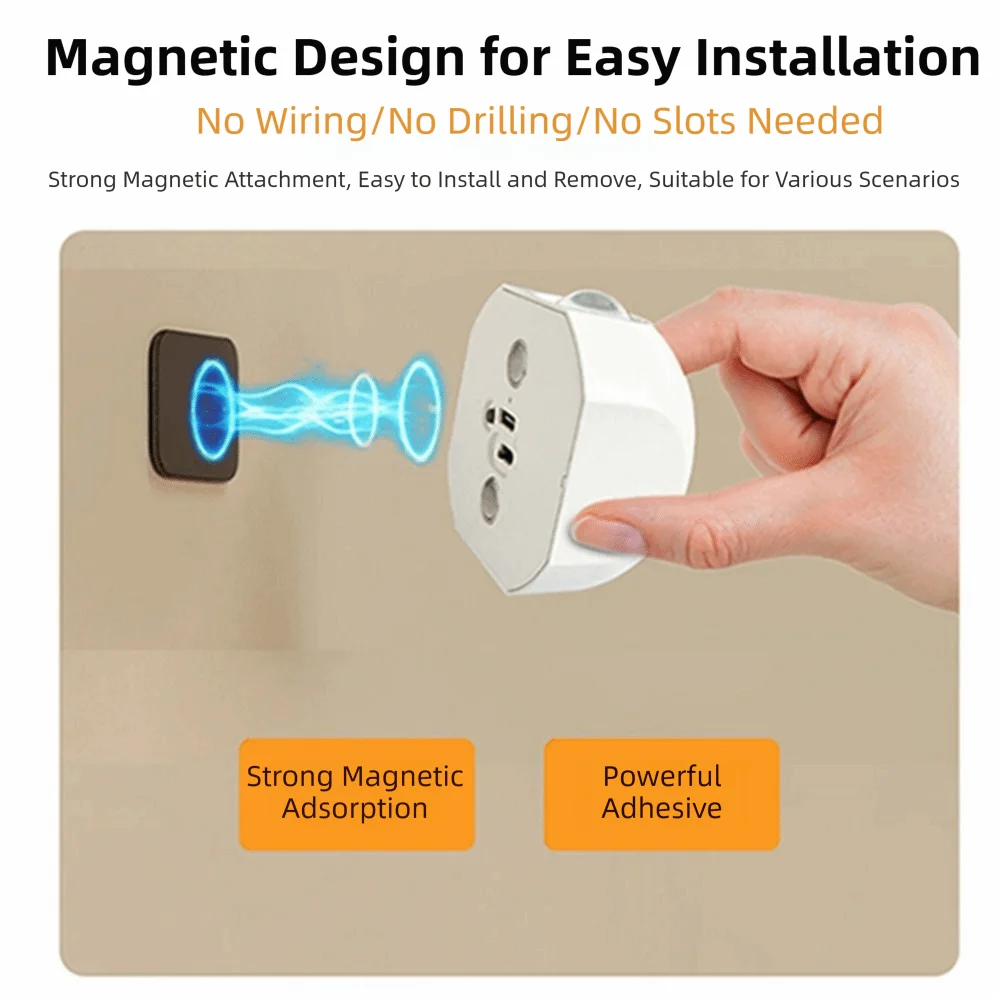 Adjustable Brightness LED Wall Lamp 3 Color Changing Wireless Motion Sensor Light Up Down Light Magnetic Base