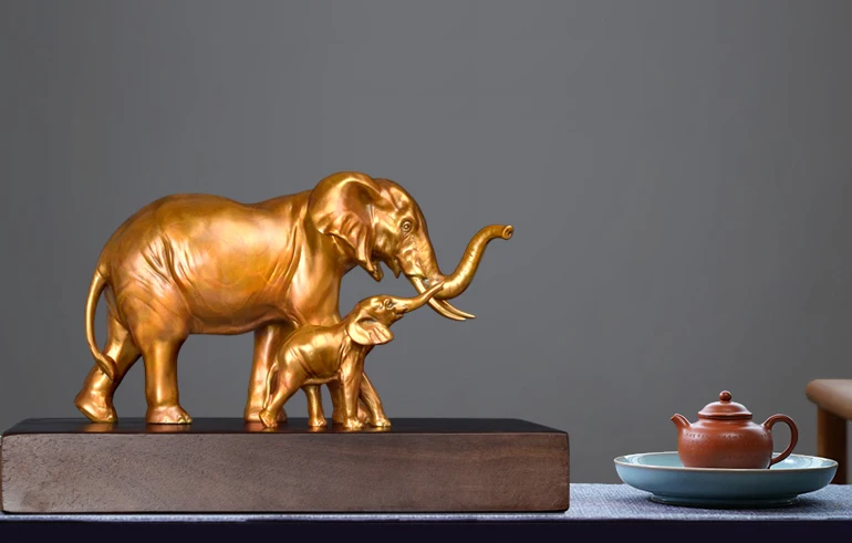 HOT SALE High grade gift Southeast Asia Home store Company SHOP decorative mascot GOOD LUCK Fortune elephant COPPER Sculpture