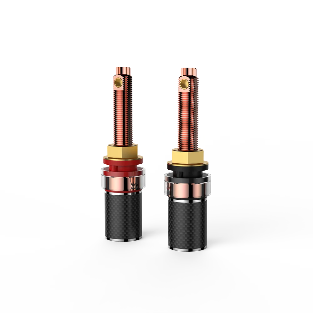 Viborg Hifi BP614 Speaker Terminal Carbon Fiber Pure Copper Audio Binding Post for Amplifier