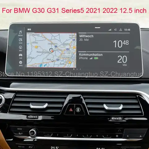 강화 유리 스크린 보호대, BMW G30 G31 시리즈 5 2021 2022 12.5 인치 자동차 GPS 네비게이션 필름, 스크래치 방지 액세서리  