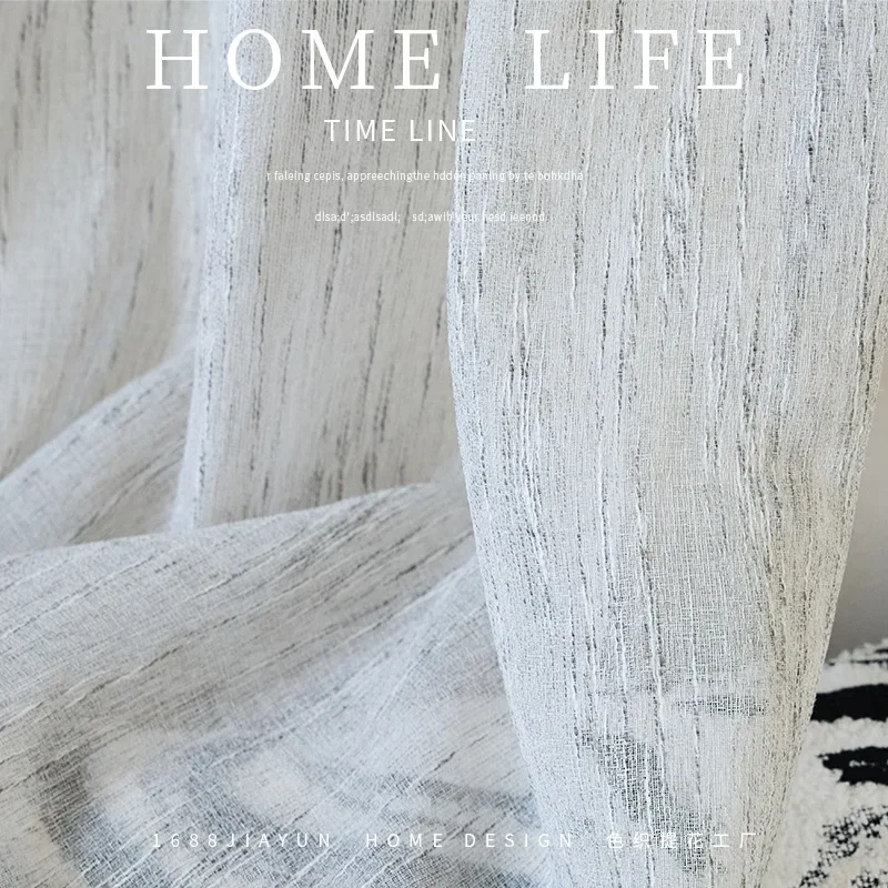

Light Gray Luxury Blue Gray Vertical Stripes Curtains for Living Room Bedroom Dining Custom Size Tulle Modern Romantic Decor