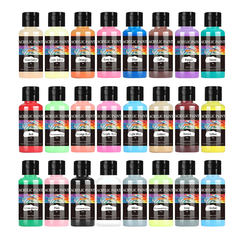 24 Kleuren Acrylverf Set Lederen Reparatie Kleur Verf Olieverf Jassen Lederen Afwerking Pasta Levert Diy Ambachtelijke Leren Schoen