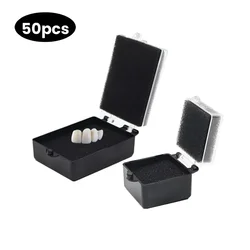 50pcs Denture Sponge Retainer Case Implant Denture Crown Veneer Fake Teeth Storage Box with Foam Fake Teeth Case