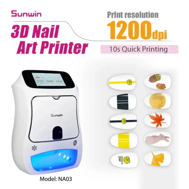 2026 AI 3D Nail Art Printer 1200DPI Automatic Nail Painting Machine UV Light Dryer WiFi Smart Salon Manicure Equipment