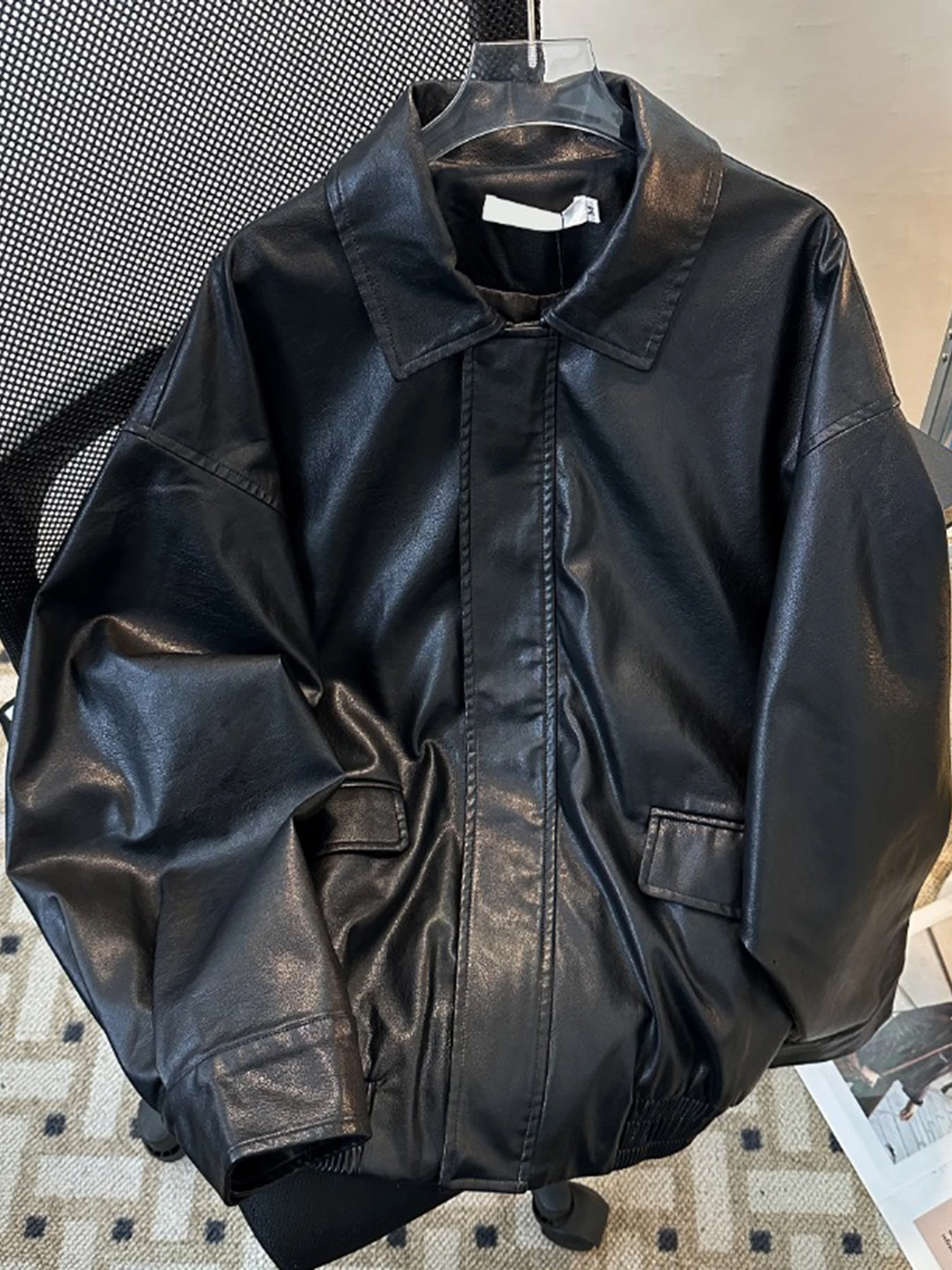 

American High Street Motorcycle Leather Jaet Men's Heavyweight Retro Lapel Leather Coat Cleanfit Versatile Couple's Outerwear